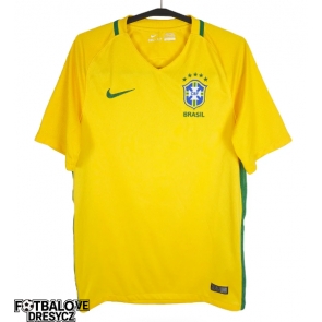 Brazílie 2016 Retro Domácí Dres Yellow Krátký Rukáv